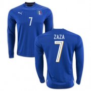 Italy Home Soccer Jersey 2016 7 Zaza LS