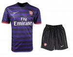 12/13 Arsenal Away Black and Blue Soccer Jersey Kit(Shirt+Short)