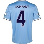 13-14 Manchester City #4 KOMPANY Home Soccer Shirt