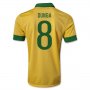 13/14 Brazil #8 DUNGA Yellow Home Jersey Shirt
