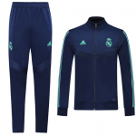 Real Madrid 19/20 Blue High Neck Collar Training Kit(Jacket+Trouser)
