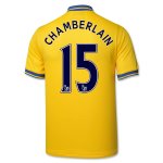 13-14 Arsenal #15 Chamberlain Away Yellow Jersey Shirt