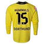 13-14 Borussia Dortmund #15 HUMMELS Home Long Sleeve Shirt