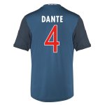 13-14 Bayern Munich #4 Dante Away Black&Blue Jersey Shirt