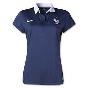 2014 France Home Navy women\'s Jersey Shirt