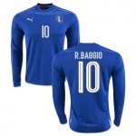 Italy Home Soccer Jersey 2016 10 R.Baggio LS