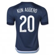 Argentina KUN AGUERO #20 Away Soccer Jersey 2015/16