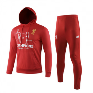Liverpool 19/20 Red Hoodie Sweat Shirt Kit(Top+Trouser)