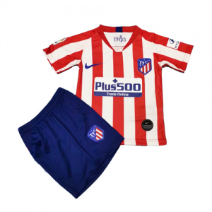 19-20 Atletico Madrid Home Red&White Children\'s Jerseys Kit(Shirt+Short)