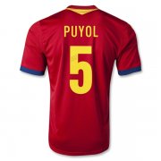 2013 Spain #5 PUYOL Red Home Soccer Jersey Shirt