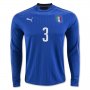 Italy Home Soccer Jersey 2016 CHIELLINI #3 LS
