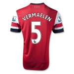 13/14 Arsenal #5 Vermael Home Red Soccer Jersey Shirt