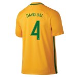 Brazil Home Soccer Jersey 2016 DAVID LUIZ #4