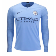 18-19 Manchester City Long Sleeve Soccer Jersey Shirt