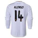 13-14 Real Madrid #14 ALONSO Home Long Sleeve Jersey Shirt
