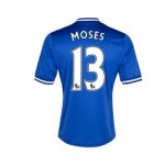 13-14 Chelsea #13 Moses Blue Home Soccer Jersey Shirt