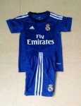 Kids Real Madrid 14/15 Blue Goalkeeper Soccer Kit(Shorts+Shirt)