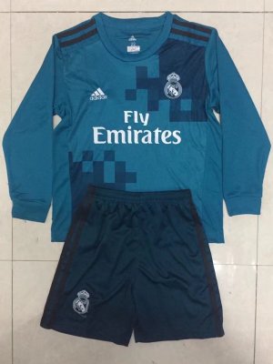 Real Madrid Third soccer suits 2017/18 shirt and shorts Kids LS