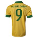 13/14 Brazil #9 Leandro Damiao Yellow Home Jersey Shirt