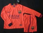 Kids Barcelona 14/15 Orange Away Soccer Kit(Shirt+Shorts)