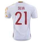 Spain Away Soccer Jersey 2016 SILVA #21