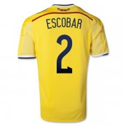 2014 Colombia #2 ESCOBAR Home Yellow Jersey Shirt