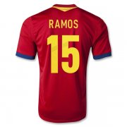 2013 Spain #15 RAMOS Red Home Soccer Jersey Shirt