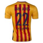 Barcelona Away Soccer Jersey Yellow 2015-16 DANI ALVES 22