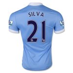 Manchester City Home Soccer Jersey 2015-16 SILVA #21