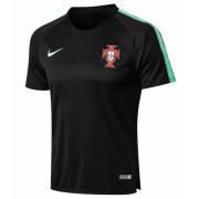 2018 Portugal Training Jersey Black Green Shoulder