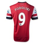 13/14 Arsenal #9 Podolski Home Red Soccer Jersey Shirt