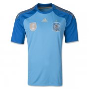 2014 Spain Goalkeeper Blue Soccer Jersey Shirt