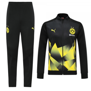 Borussia Dortmund 19/20 Black High Neck Collar Training Kit(Jacket+Trouser)