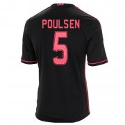 13-14 Ajax #5 Poulsen Away Black Soccer Jersey Shirt
