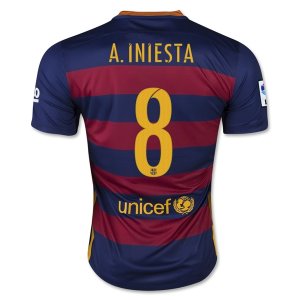 Barcelona Home Soccer Jersey 2015-16 A. INIESTA #8