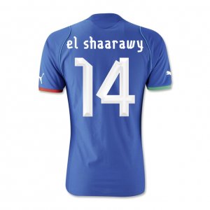 13-14 Italy #14 El Shaarawy Home Blue Soccer Jersey Shirt