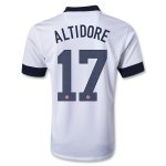 2013 USA #17 ALTIDORE Home White Soccer Jersey Shirt