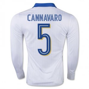 Italy Away Soccer Jersey 2016 5 Cannavaro LS