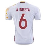 Spain Away Soccer Jersey 2016 A. INIESTA #6