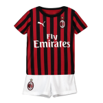 19-20 AC Milan Home Black&Red Children's Jerseys Kit(Shirt+Short)
