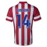 13-14 Atletico Madrid #14 SIMEONE Home Soccer Jersey Shirt