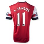 13/14 Arsenal #11 A Santos Home Red Soccer Jersey Shirt