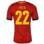 2013 Spain #22 Isco Red Home Soccer Jersey Shirt