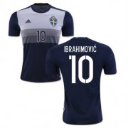 Sweden Away Soccer Jersey 2016 Ibrahimovic 10