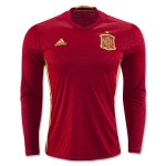 Spain Home Soccer Jersey 2016 Euro LS