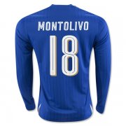 Italy Home Soccer Jersey 2016 MONTOLIVO #18 LS