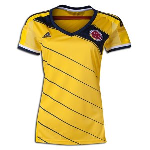 Women Colombia 2014 World Cup Home Yellow Soccer Jersey Kit