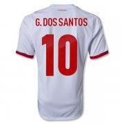 2013 Mexico #10 G. DOS SANTOS Away White Soccer Jersey Shirt