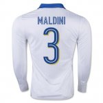 Italy Away Soccer Jersey 2016 3 Paolo Maldini LS