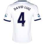13-14 Chelsea #4 DAVID LUIZ White Away Soccer Jersey Shirt